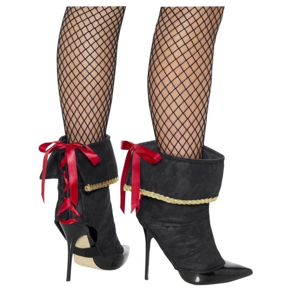 Smiffys Womens/Ladies Pirate Boot Covers / Black